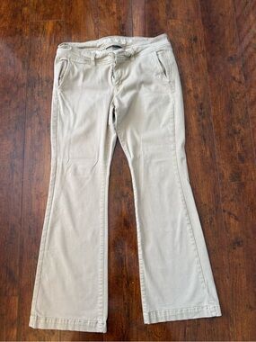 American Eagle Outfitters Neutral Beige Super Stretch Pants 10 SHORT